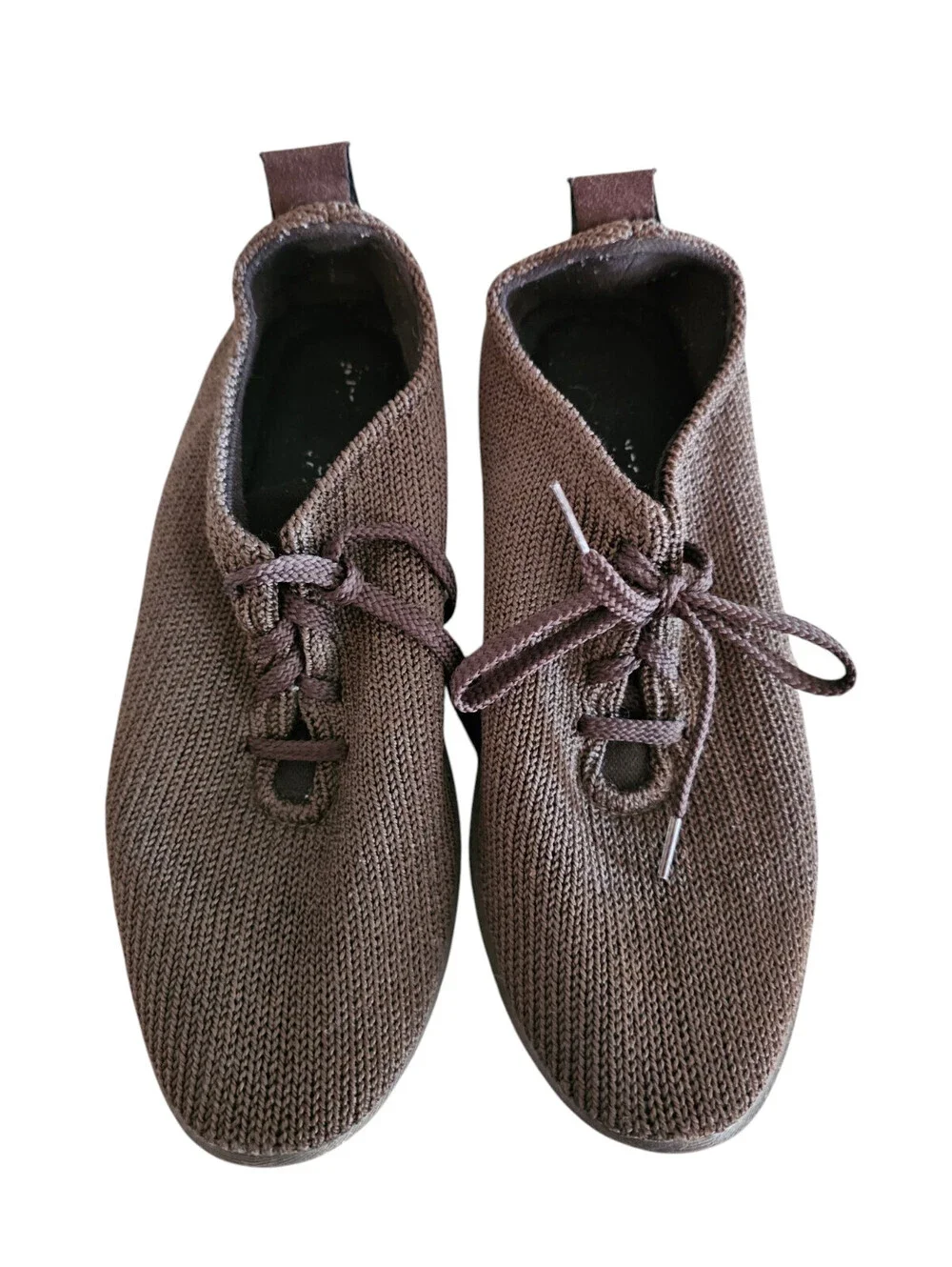 Arcopedico Mens Sz 42 (US 9-9.5) Knit Lace Up Tennis Shies Brown Barefoot